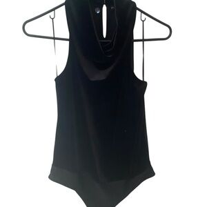 Black Velvet Cowl-Neck Bodysuit – SINCERELY – Size Small